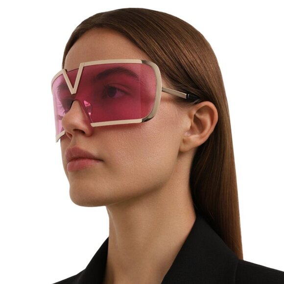 NWT VALENTINO V-ROMASK MASK PINK GOLD SUNGLASSES VALENTINO  display picture 3